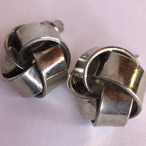 Vintage Sterling Silver Knot Stud Earrings